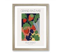 Grand Bazaar Fruit Market Exhibition 4 Framed Print for Living Room Bedroom Home Office, Wall Art Picture Ready to Hang, Oak A2 (64 x 46 cm)
