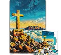 Grand Benare Mountain Peak Illustration Jigsaw Puzzle, 1000 Pieces | Adult Jigsaw Puzzle: tabletop activity for adults in spare time.