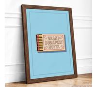 Grand Budapest Matchbox Vintage Framed Wall Art Print A3 (42×29.7cm) Walnut, Wall Decor for Living Room, Bedroom, Office & Home, Ready to Hang, Art Gift