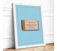 Grand Budapest Matchbox Vintage Framed Wall Art Print A4 (29.7×21cm) White, Wall Decor for Living Room, Bedroom, Office & Home, Ready to Hang, Art Gift