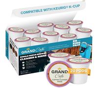 Grand Cafe 20 Pack Keurig Compatible Cleaning Pods - Single Serve Brewer Cleaner & Rinse - K-Cup Cleaning Pods for Keurig - Coffee Maker Cleaner, 2.0 Compatible - Works with Single Serve Brewers