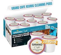 Grand Cafe 20 Pack Keurig Compatible Cleaning Pods - Single Serve Brewer Cleaner & Rinse - K-Cup Cleaning Pods for Keurig - Coffee Maker Cleaner, 2.0 Compatible - Works with Single Serve Brewers