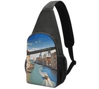 Grand Canal in Italy Chest Pack for Men & Women,Chest Bag with Zipper Pockets,Adjustable Strap,Crossbody Bags for Travel,Daily