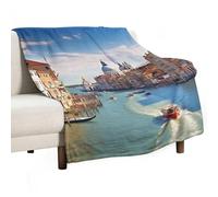 Grand Canal in Italy Soft Throw Blanket for Couch Lightweight Flannel Blanket for Sofa Couch Throw Bed Warm Cozy Decorative Blankets Fall Winter Decor 50"x60"