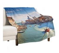 Grand Canal in Italy Soft Throw Blanket for Couch Lightweight Flannel Blanket for Sofa Couch Throw Bed Warm Cozy Decorative Blankets Fall Winter Decor 30"x40"