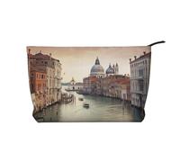 Grand Canal Prints Corduroy Makeup Bag for Women Girls, Spacious Travel Cosmetic Organiser for Make-up, Toiletries & Essentials