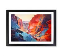 Grand Canyon Abstract Framed Wall Art Print A2 Black | Ready to Hang, Premium Gi Paper, Fade-Resistant Inks, Securely Packaged, UK Made