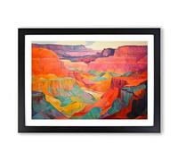 Grand Canyon Colour Field No.2 Framed Print | A2 Black Framed Wall Art | Ready to Hang | Modern Nature Picture | Living Room Bedroom Lounge Office
