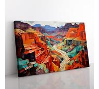 Grand Canyon Constructivism Canvas Print for Living Room Bedroom Home Office Décor, Wall Art Picture Ready to Hang, 76x50 cm (30x20 Inch)