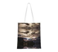Grand Canyon Dark Cloud Fashion Canvas Tote Bag With All Over Print Design, Large Reusable Shopper Tote With Double Handles,Beach Tote, Weekend Bag