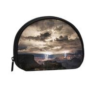 Grand Canyon Dark Cloud Mini Zipper Coin Purse, Small Travel Organizer with All-Over Print, Durable Polyester Fabric, Compact Pouch for Coins,Keys