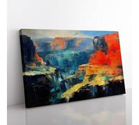 Grand Canyon Expressionism Canvas Print for Living Room Bedroom Home Office Décor, Wall Art Picture Ready to Hang, 76x50 cm (30x20 Inch)