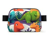 Grand Canyon Fanny Pack Crossbody Waist Bag Pack Waterproof Mini Belt Bag Bum Hip Bag for Men Women, Colorful Dinosaurs, One Size