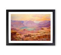Grand Canyon Impressionism Framed Print | A2 Black Framed Wall Art | Ready to Hang | Impressionist Nature Picture | Living Room Bedroom Lounge Office