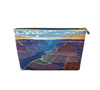 Grand Canyon Leather Travel Toiletry Bag with Zipper,Cosmetic Bags for Women,Small Make Up Bag for Purse,Portable Travel Cosmetic Bag Gift Bag for Women Girls Lady