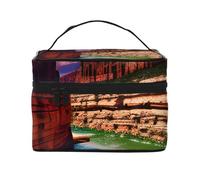 Grand Canyon Makeup Bag Portable Travel Versatile Cosmetic Bag Zipper Makeup Bag Large Capacity Polyester Black One Size Black White One Size, Black / White, One Size
