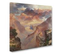 Grand Canyon Of Arizona by Thomas Moran Canvas Print | Gallery Wrapped 30mm Frame Wall Art | 20x20 inches | Ready to Hang | Classic Landscape Picture | Living Room Bedroom Lounge Office
