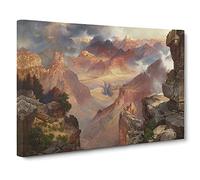 Grand Canyon Of Arizona By Thomas Moran Canvas Print | Gallery Wrapped 30mm Frame Wall Art | 30x20 inches | Ready to Hang | Classic Landscape Picture | Living Room Bedroom Lounge Office
