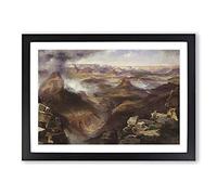 Grand Canyon of Colorado by Thomas Moran Framed Print | A2 Black Framed Wall Art | Ready to Hang | Modern Nature Picture | Living Room Bedroom Lounge Office