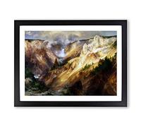 Grand Canyon Of Yellowstone By Thomas Moran Classic Painting Framed Print | A2 Black Framed Wall Art | Ready to Hang | Classic Historical Picture | Living Room Bedroom Lounge Office