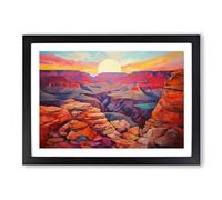 Grand Canyon Orphism Framed Print | A2 Black Framed Wall Art | Ready to Hang | Modern Nature Picture | Living Room Bedroom Lounge Office