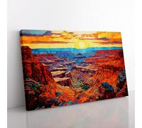 Grand Canyon Pop Art Canvas Print for Living Room Bedroom Home Office Décor, Wall Art Picture Ready to Hang, 76x50 cm (30x20 Inch)