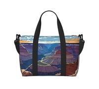 Grand Canyon Print Large Travel Duffel Bag Foldable Lightweight Weekender Bags, Carry On Overnight Tote Bags, Gym Duffel Bags Hospital Bags Yoga Bags For Women Men, Black, One Size