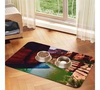 Grand Canyon Print Pet Feeding Mat Dog Mat for Food and Water Bowl Dogs Water Dispenser Mat Dogs Accessories
