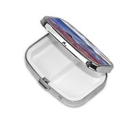 Grand Canyon Print Pill Box 2 Compartment Medicine Pill Case,Portable for Pocket Or Purse Pill Box Decorative Metal Medicine Organizer