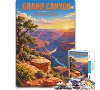 Grand Canyon Sunset River Wooden Jigsaw, Themed Puzzle, 1000 Pieces | Puzzle for Adults: solo or shared puzzle time over several sessions.