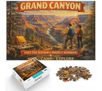 Grand Canyon Vintage Travel, Adult Puzzle, 1000 Pieces, 1000pcs (40x28cm) | For longer puzzle sessions: Adult jigsaw puzzle with 1000 pieces works for solo puzzling or shared time.