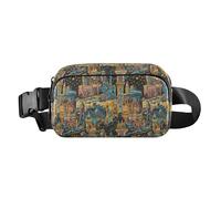 Grand Castle in Medieval Style Fashion Waist Pack Crossbody Bag for Men Women Mini Zipper Fanny Pack Sling Bag with Adjustable Strap for Travel Gym Work, Grand Castle in medieval style, One Size