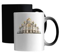 Grand Cathedral with Golden Domes Ceramic Magic Mug White