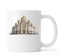 Grand Cathedral with Golden Domes Ceramic Tea Coffee Mug White