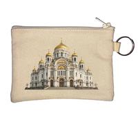 Grand Cathedral with Golden Domes Key Chain Coin Purse Beige