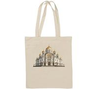 Grand Cathedral with Golden Domes Natural Cotton Tote Bag White