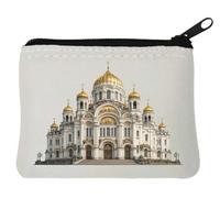Grand Cathedral with Golden Domes Neoprene Coin Purse Pouch 10x11cm White