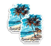 Grand Cayman Cayman Islands Magnet 4 Inch 2-Pack - Strong Vinyl Decorative Sport Magnets for Fridge Locker Kitchen Office - Cute Fun Aesthetic Cool Durable & Long-Lasting Souvenir ID44999