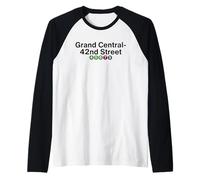 Grand-Central 42nd Street NYC New York Subway Station Sign Raglan Baseball Tee