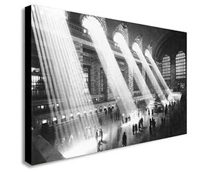 Grand Central Station New York - 1913 - Canvas Wall Art Framed Print - Various Sizes (A4 12x8 inches)