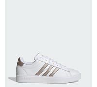 adidas Sportswear Womens Grand Court Cloudfoam Lifestyle Comfort Shoes - White & Silver - Size UK 8