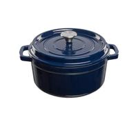 GRAND FEU Dutch Oven Cast Iron Cooking Pot With Lid I Blue / 4.7 L / 26 cm I Casserole Dish I Grandfeu Enamelled