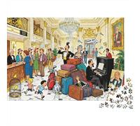 Grand Hotel Concierge Desk Dilemma Wooden Jigsaw Puzzle Waterproof 1000 Piece Puzzles for Adults Gifts Impossible Challenging Games
