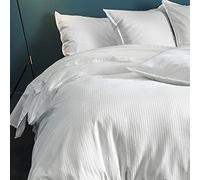 Grand Hotel Plain Cotton Satin Duvet Cover Set, 200 cm x 200 cm, White