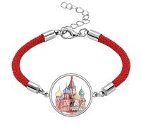 Grand Kremlin in Moscow Russia Lucky Red String Bracelet Rope Bracelet Handmade