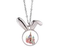 Grand Kremlin in Moscow Russia Rabbit Necklace Pendant Bunny Animal Jewelry Gift