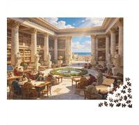 Grand Library Interior Jigsaw Puzzle for Adults 1000 Piece Jigsaw Puzzle Classical Art Style Puzzle Game for Family Stress Relief Home Gift 38x26cm/1000pcs