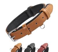 Grand Line Leather Collar, Wider & Thicker Durable with Soft Padded, Adjustable for Small to Large Dogs & Cats (Brown, L)