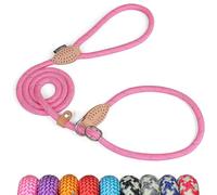 Grand Line Slip Lead Dog Leash - Anti Pull Dog Lead with 1.5m Reflective Training Rope, No Collar Needed for Small, Medium, Large Dogs & Cats (Pink,M)