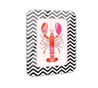 Grand Lobster's Tale II Retro Coastal Decor Art - Black & White Curvy Acrylic Wall Frame, 10x15 - Sculptural Dimensional Wall Art - Modern Decor by NOTORIART
